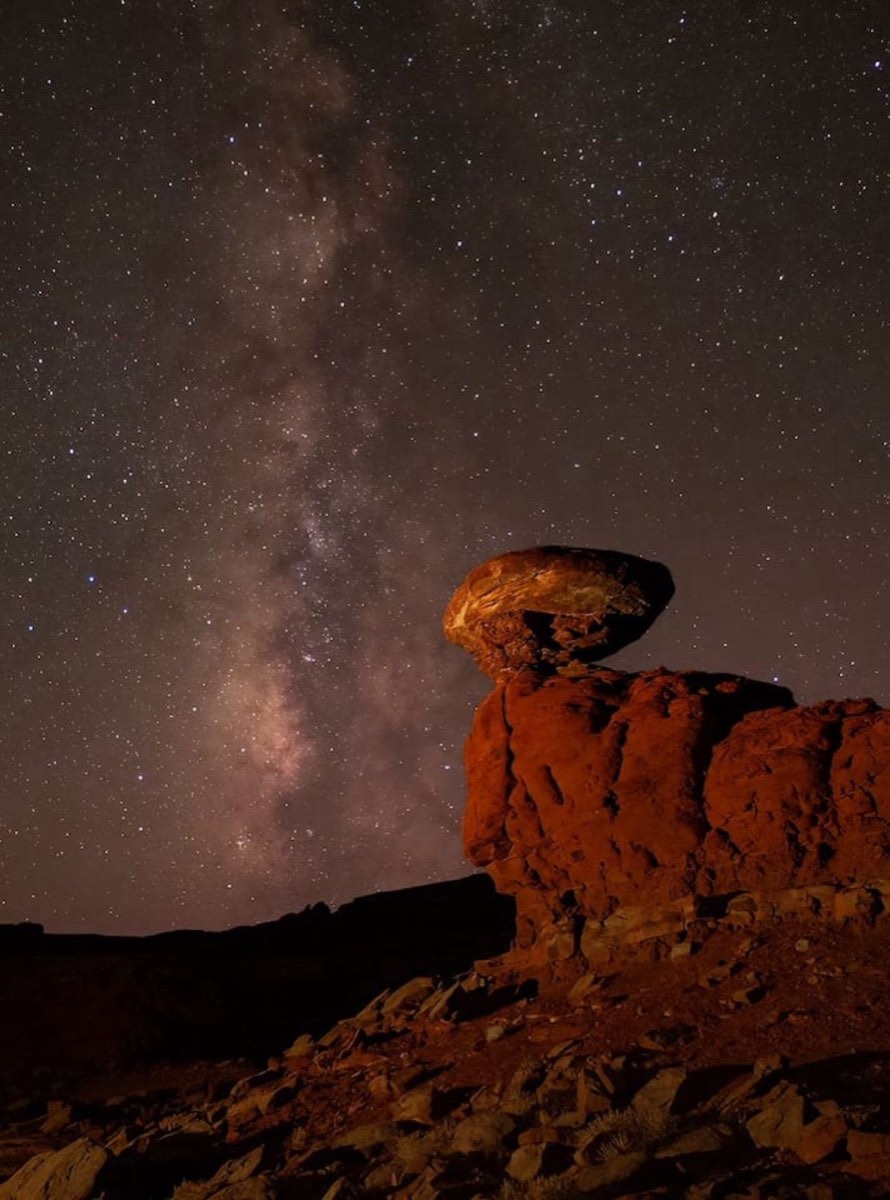 The Milky Way over red rock above the ranch